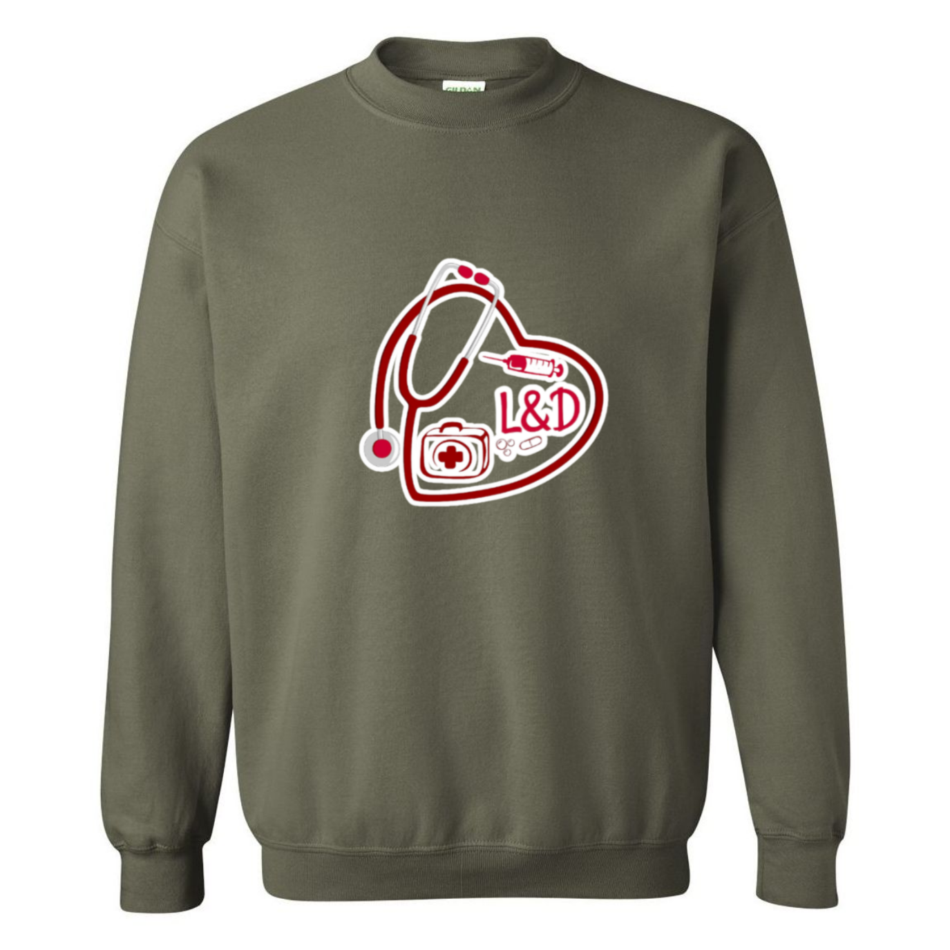 L&D Heart Design Crewneck Sweatshirt
