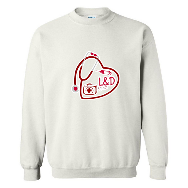 L&D Heart Design Crewneck Sweatshirt
