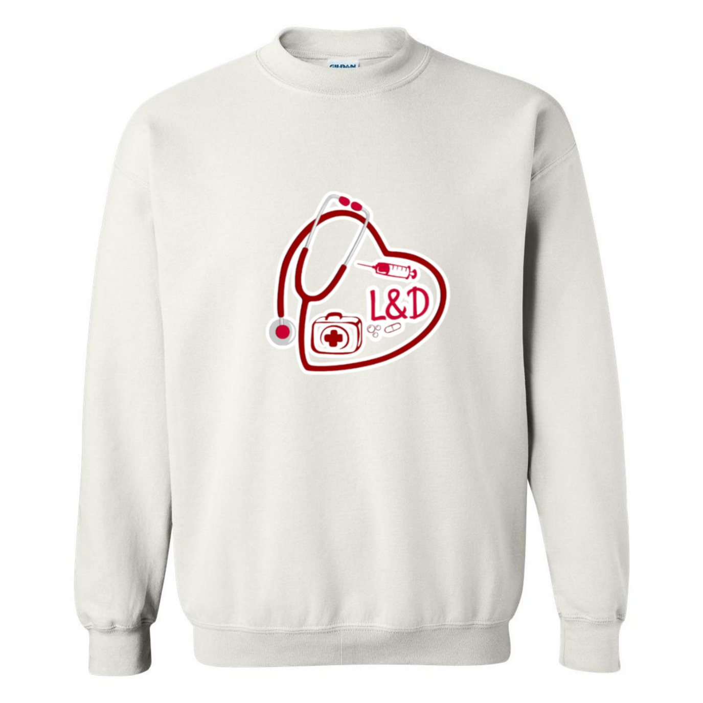 L&D Heart Design Crewneck Sweatshirt