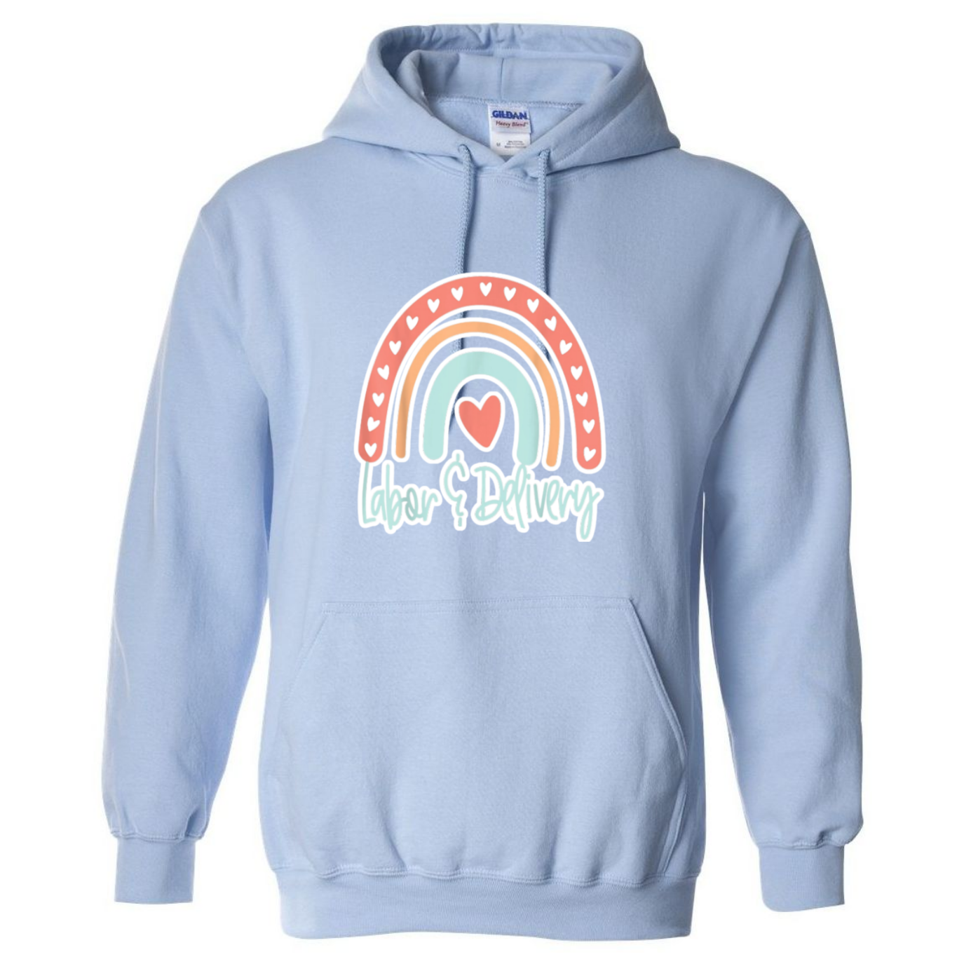Labor & Delivery Rainbow Design Hooded Sweatshirt