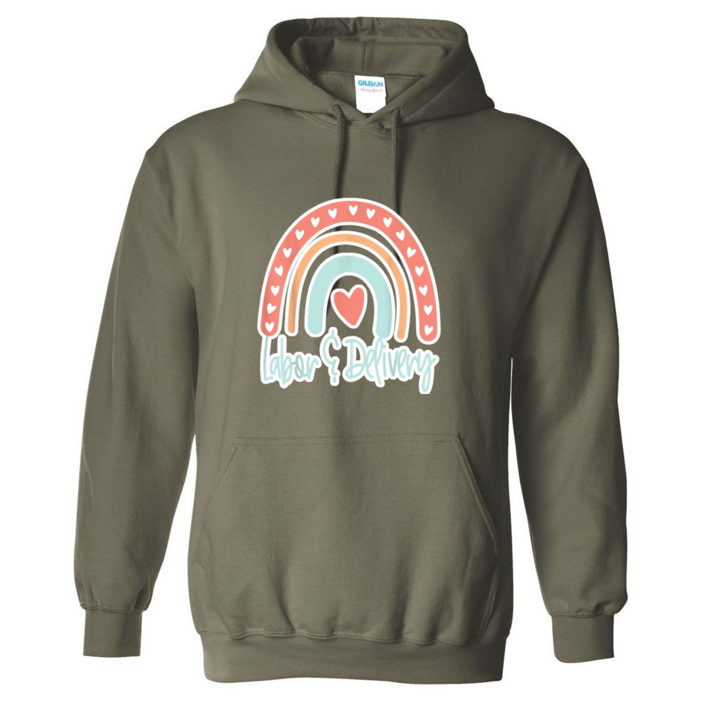 Labor & Delivery Rainbow Design Hooded Sweatshirt
