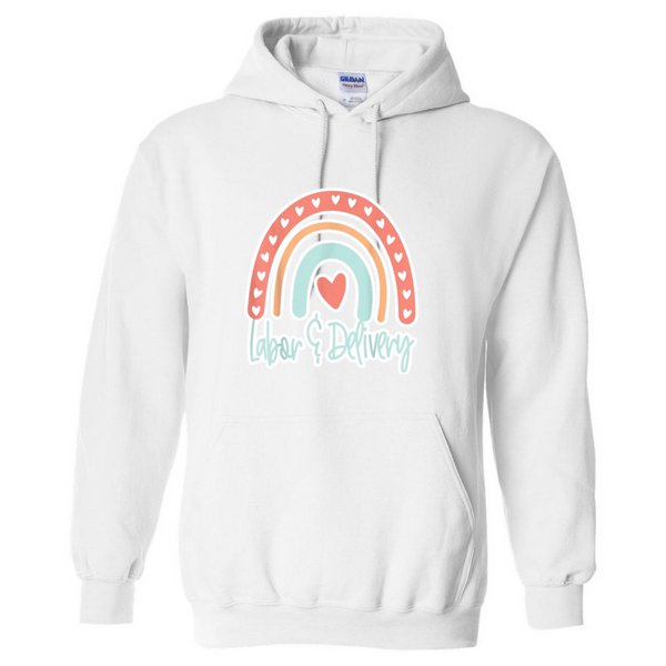 Labor & Delivery Rainbow Design Hooded Sweatshirt