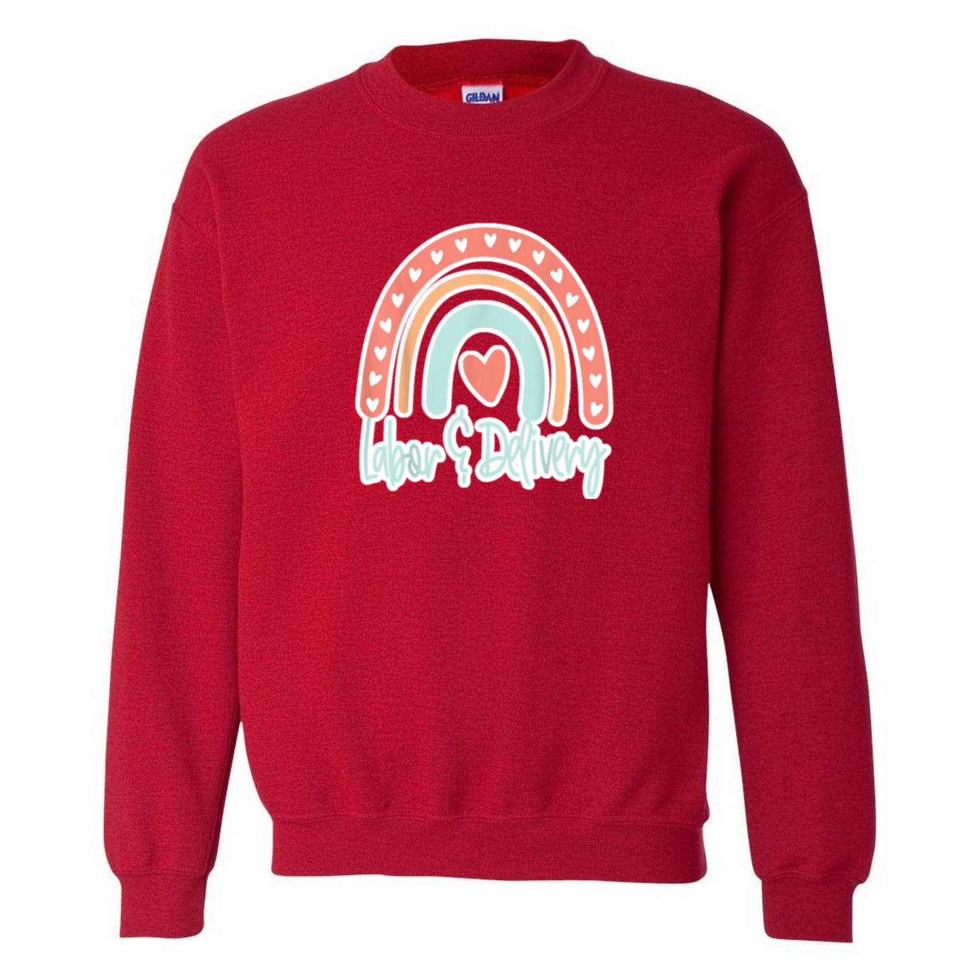 Labor & Delivery Rainbow Design Crewneck Sweatshirt
