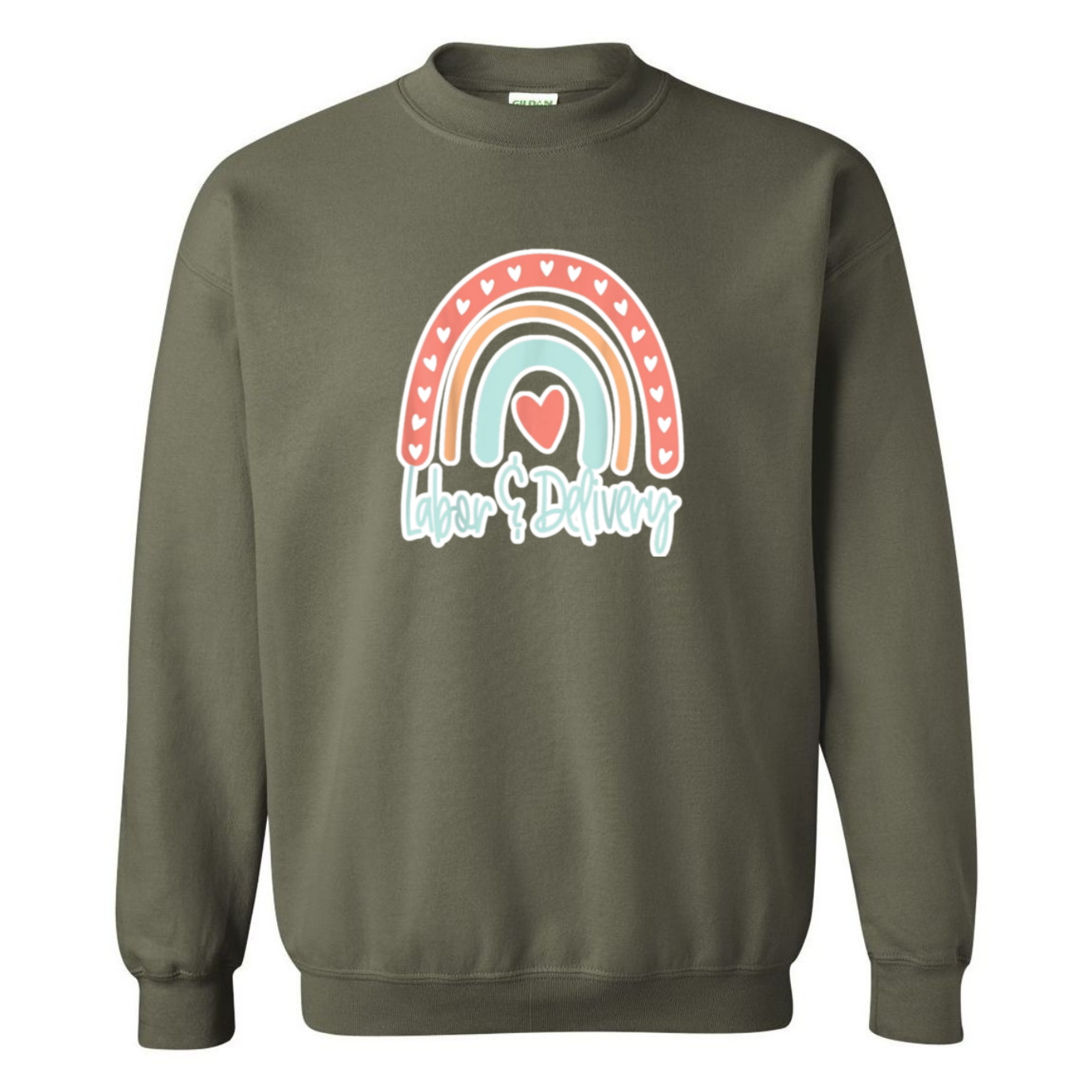 Labor & Delivery Rainbow Design Crewneck Sweatshirt