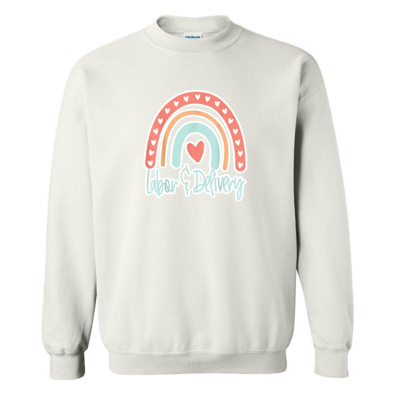 Labor & Delivery Rainbow Design Crewneck Sweatshirt