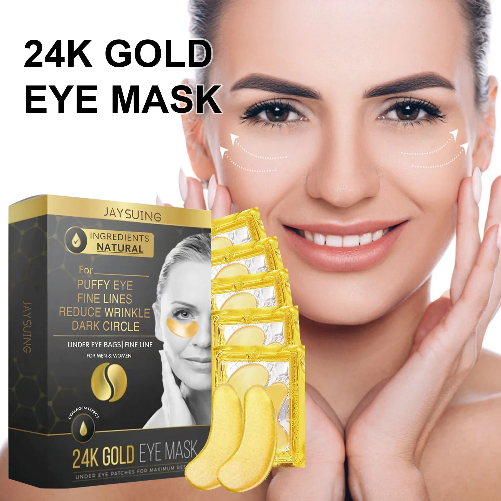 24K Gold Eye Mask – Reduce Puffiness & Dark Circles