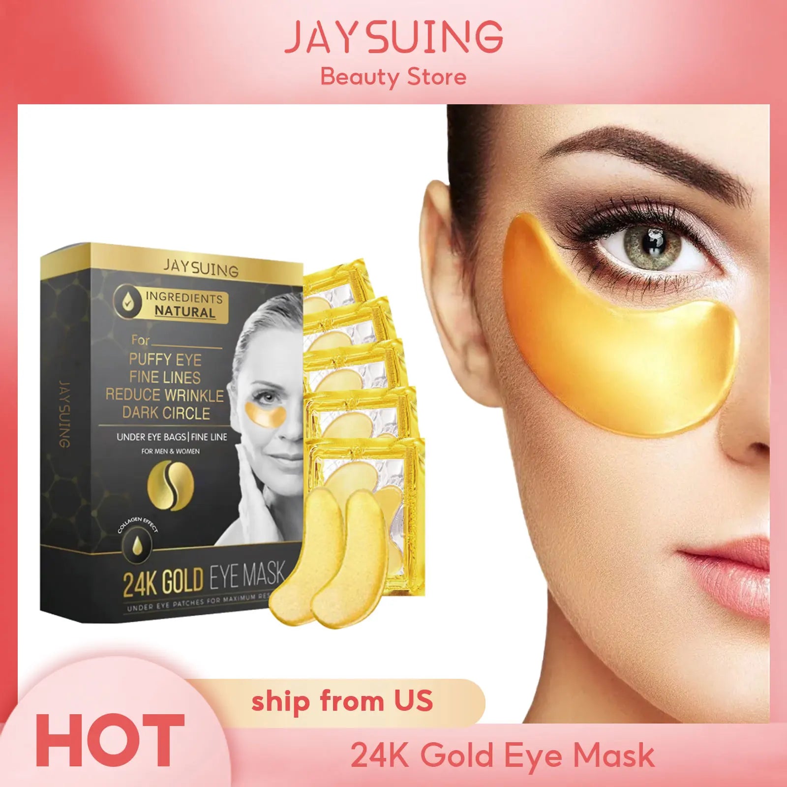 24K Gold Eye Mask – Reduce Puffiness & Dark Circles