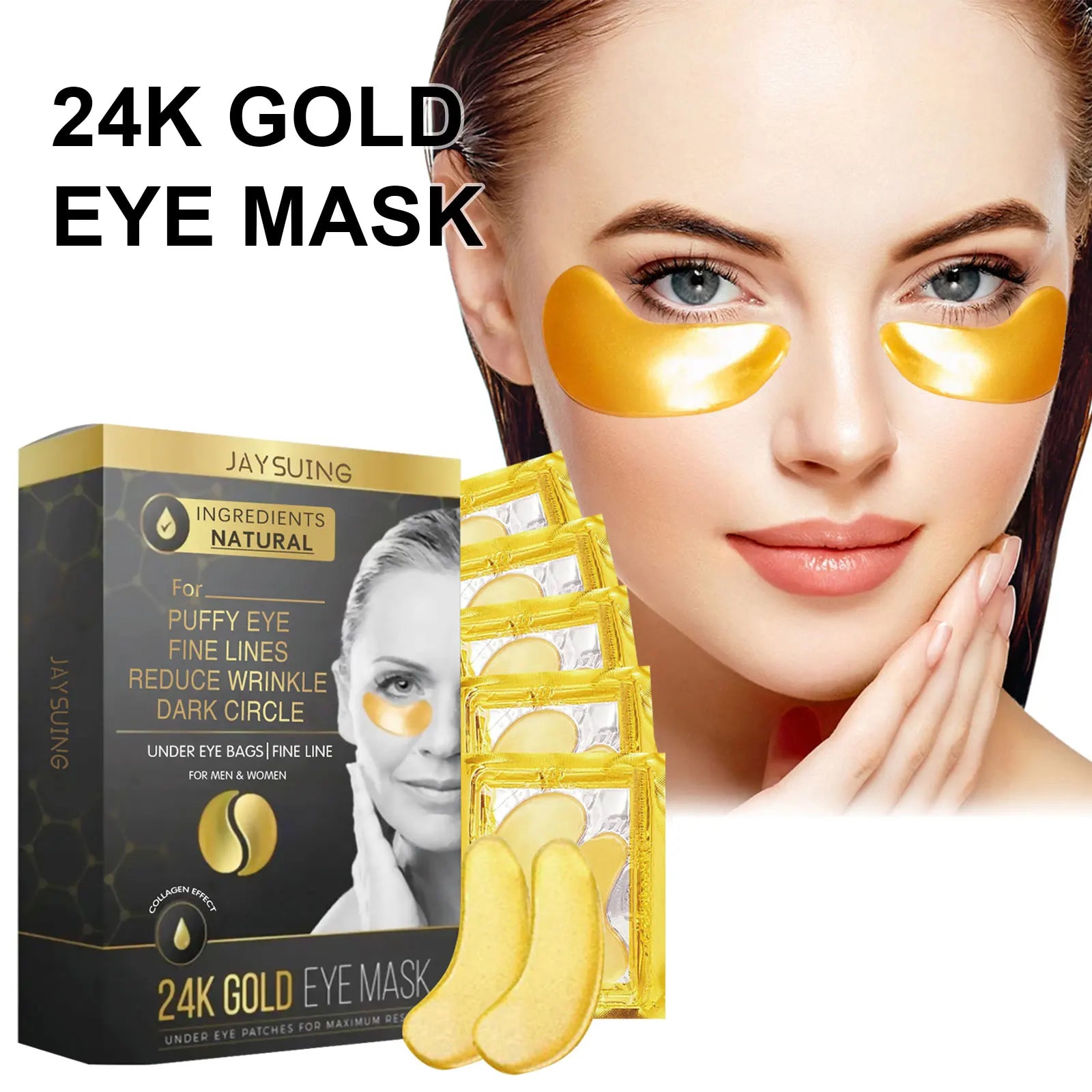 24K Gold Eye Mask – Reduce Puffiness & Dark Circles
