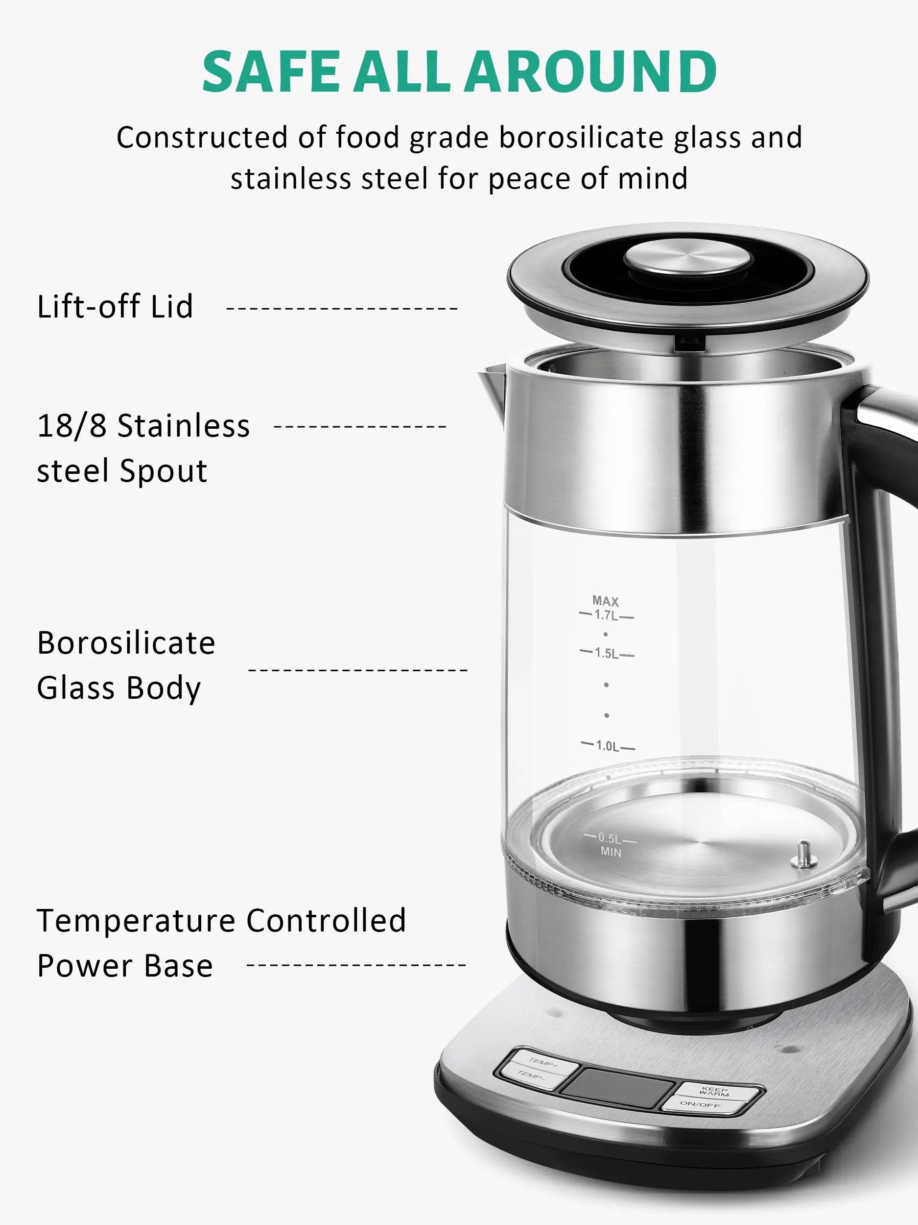 CACHOO Electric Kettle with Temperature Control