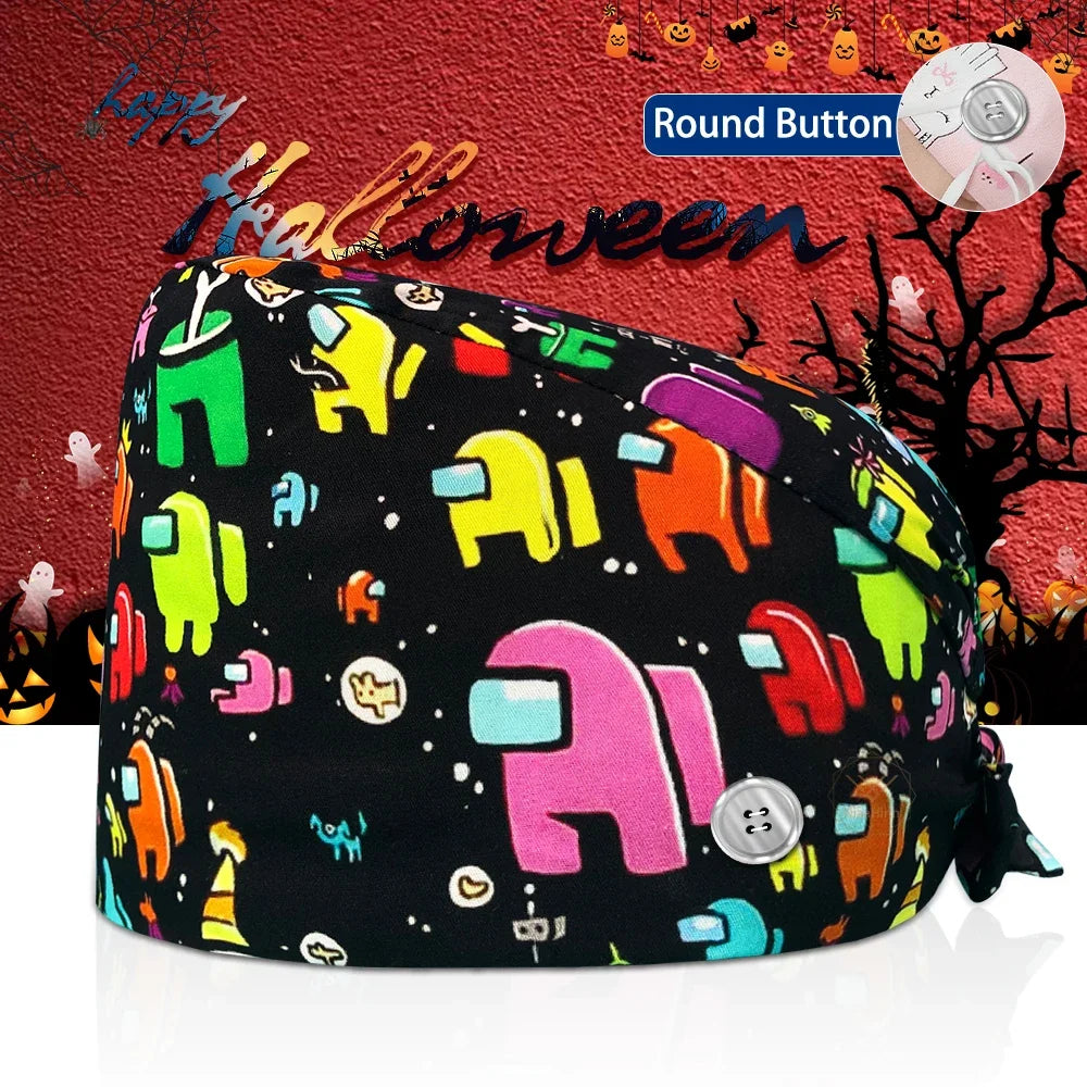 Surgical Skull Printing Scrub Hat