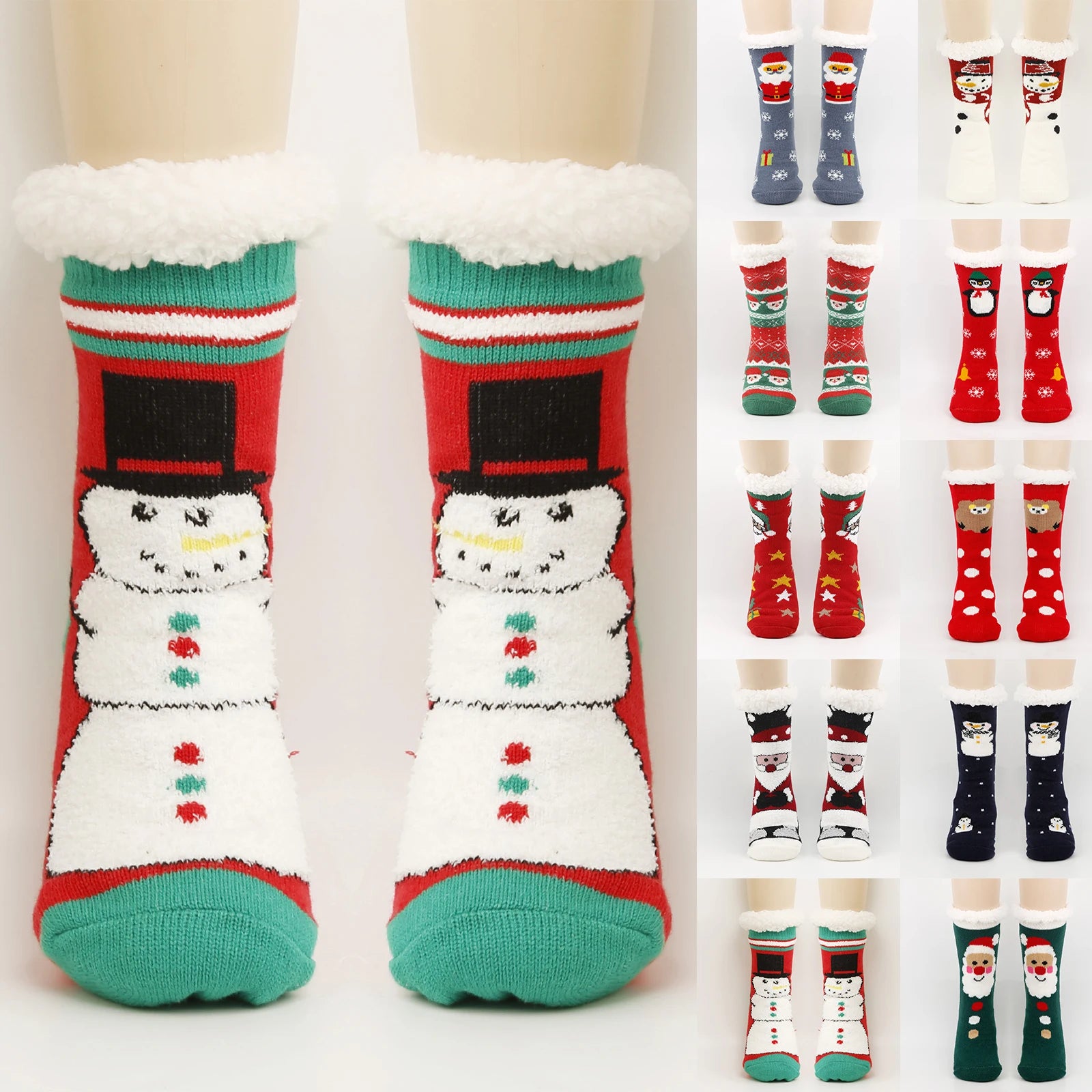 Women'S Christmas Socks Floor Socks Snow Boots Thickened Fleece Home Sleep Socks Carpet Sock Covers Winter Warm Socks Women