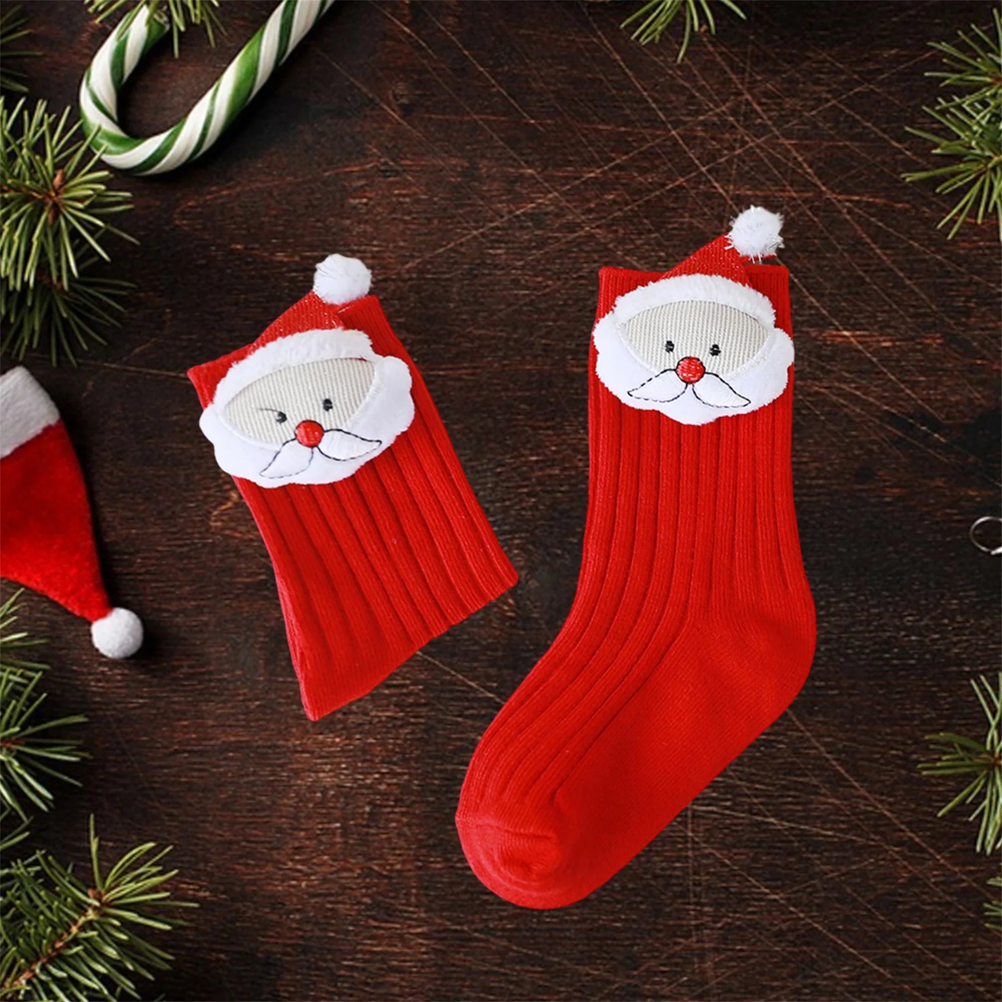 Adorable Reindeer and Snowman Christmas Stockings for Kids Festive Plush Dolls Knit Knee-High Socks Decoration