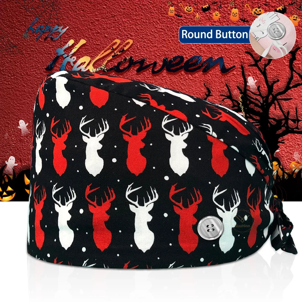 Surgical Skull Printing Scrub Hat