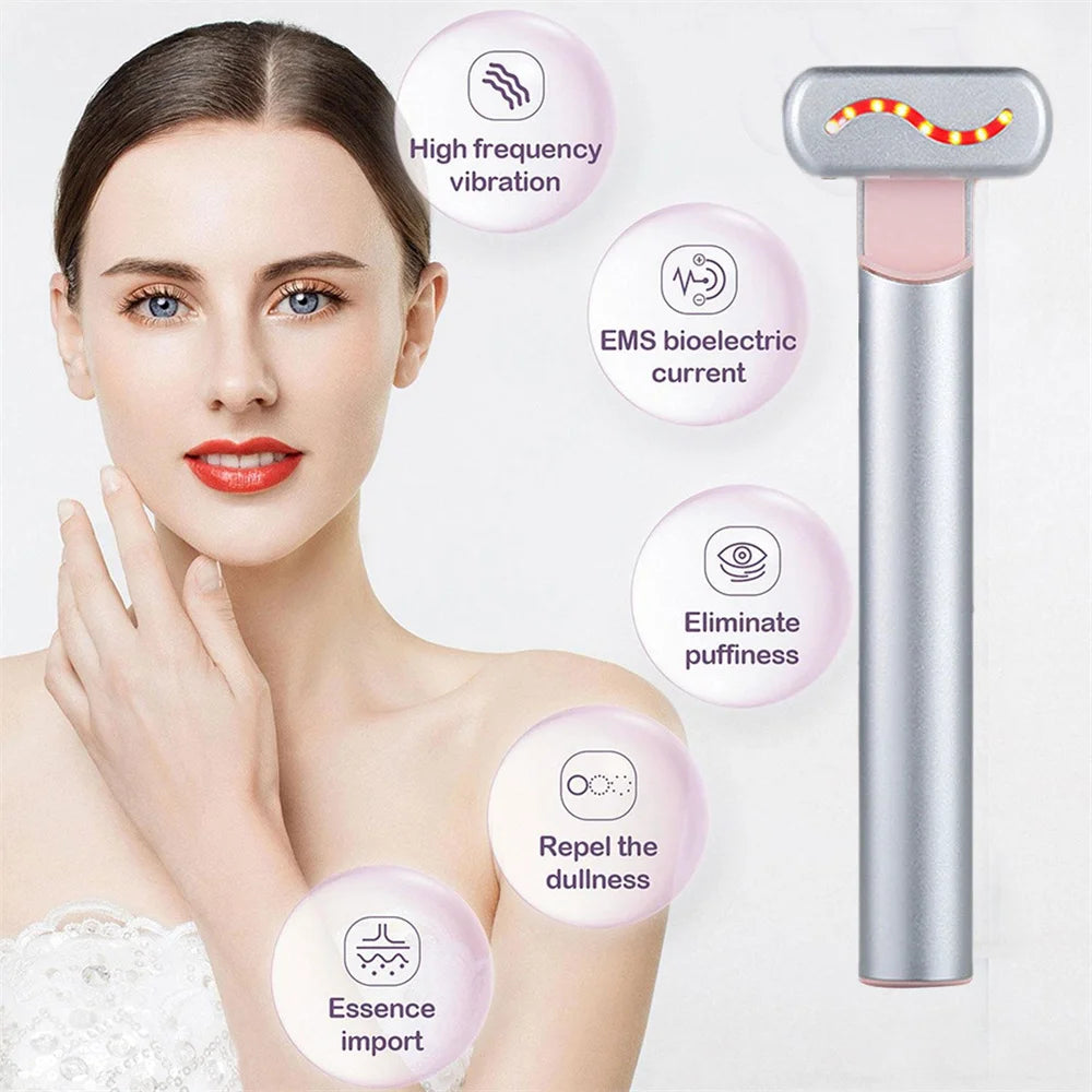 Beauty Wand with Red-Light Therapy & LED Facial Massager