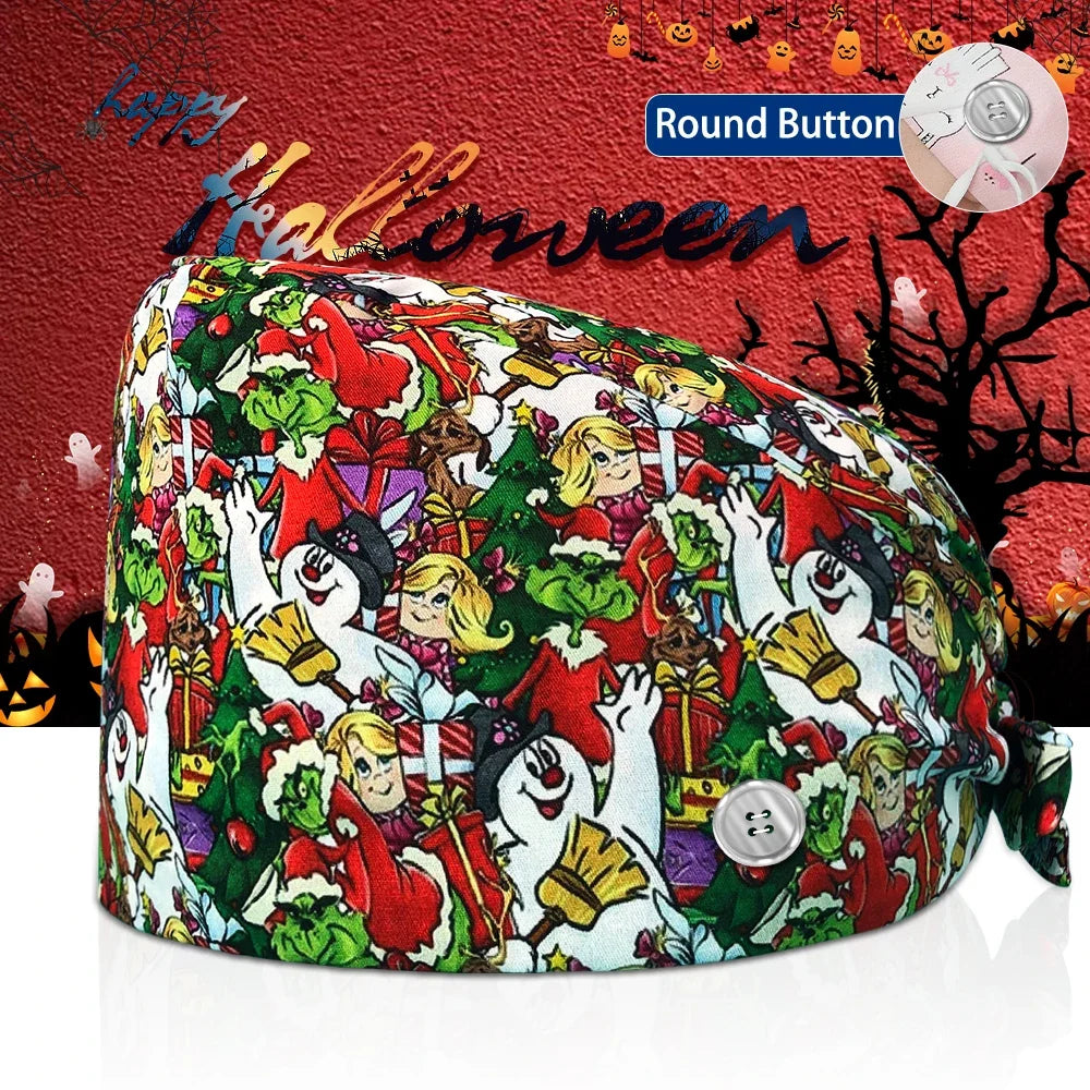 Surgical Skull Printing Scrub Hat