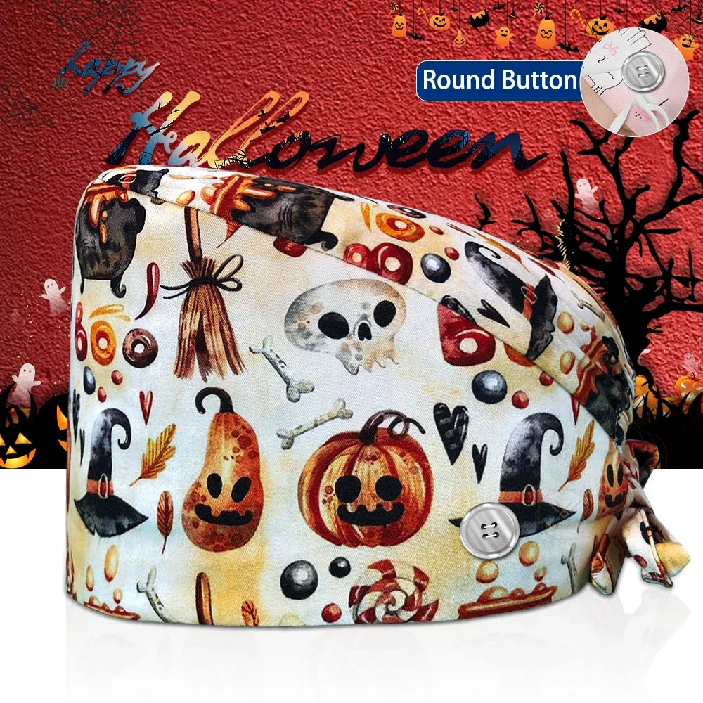 Surgical Skull Printing Scrub Hat