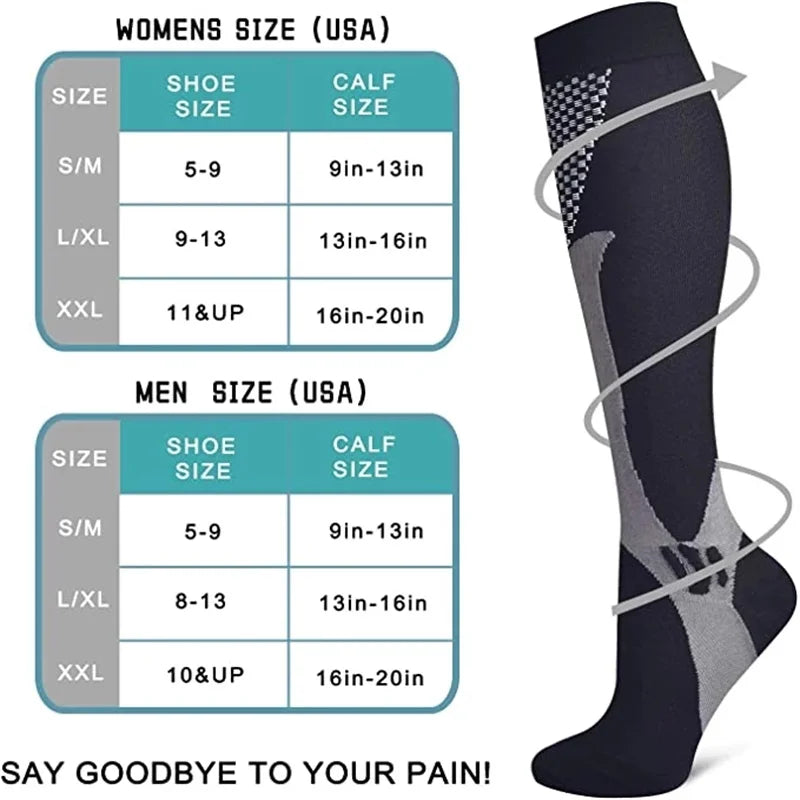 Compression Socks Knee High 2-4 Pairs