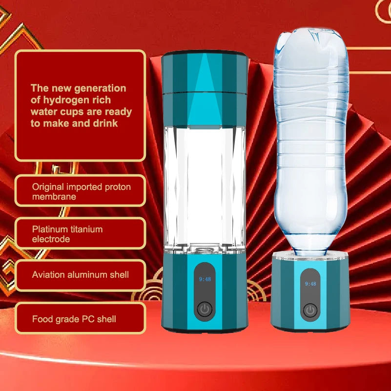 6000 PPB High Concentration of  Hydrogen Water Generator Bottle SPE&PEM TYpe Charge Akaline Water Ionizer