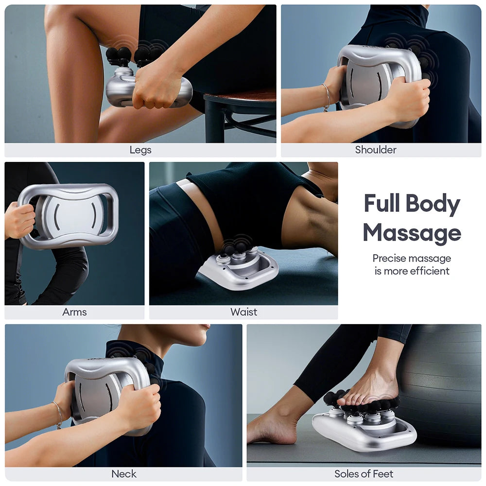 28-Heads Fascia Gun 9 Mode Vibration Massager 30mm Deep Tissue Massage Gun Back Waist Neck Shoulder Calf Massager masajeador