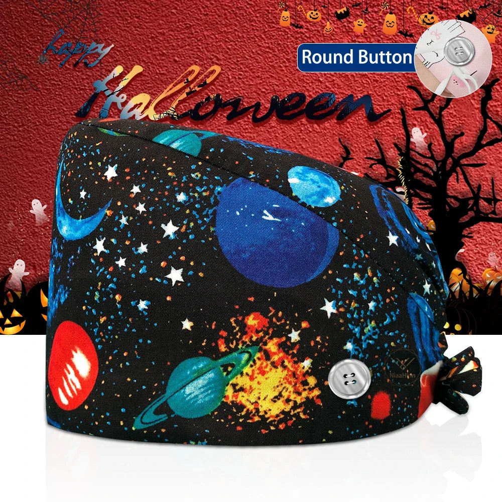 Surgical Skull Printing Scrub Hat