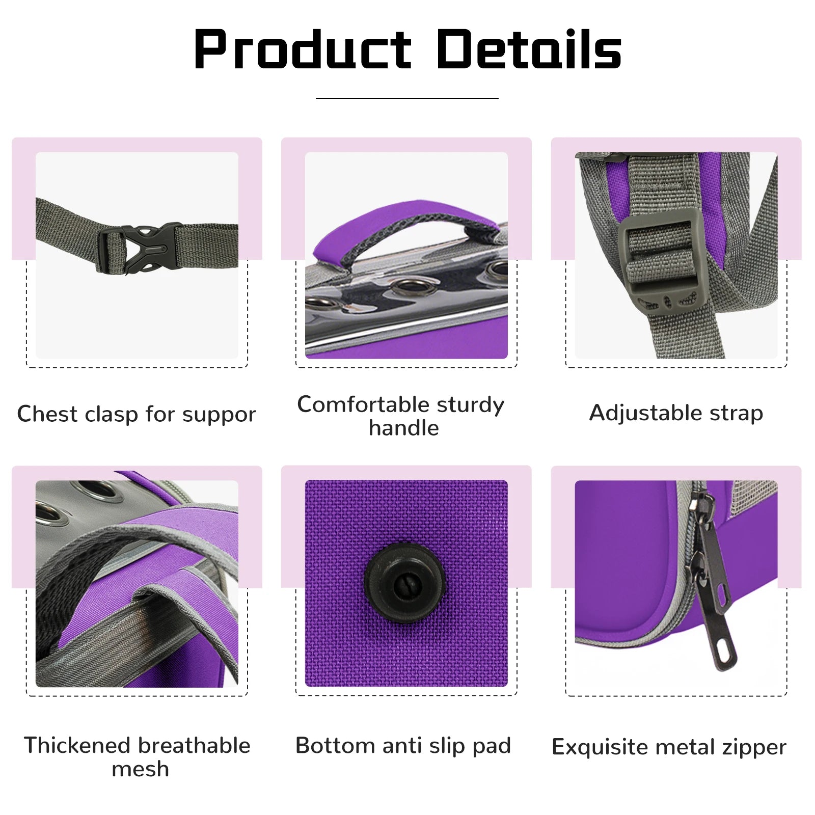 Cat Backpack, Breathable Pet Backpack With Front Opening, Foldable Backpack Bag, Breathable Mesh Window, Dog Backpack