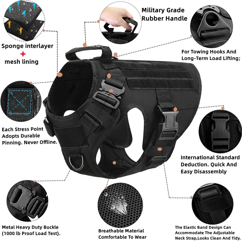 K9 Tactical Dog Harness Set