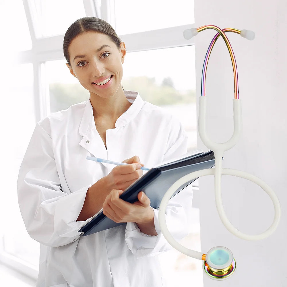 Double sided Medical Stethoscope Professional Heart Lung Cardiology Double Head Stethoscope Nurse Student Vet Medical Equipment