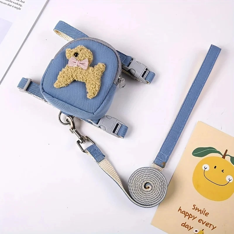 Adjustable Pet Vest with Backpack & Leash