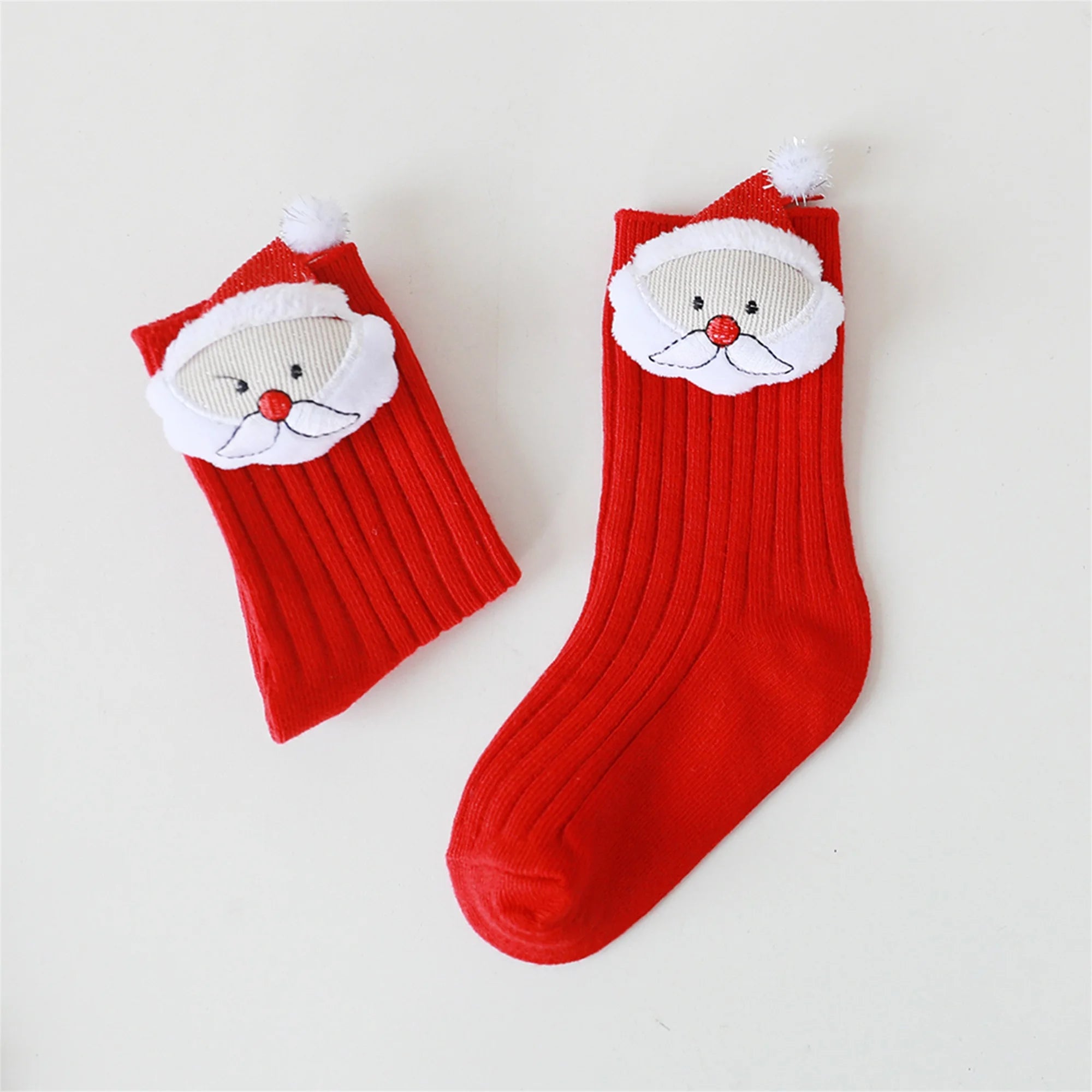 Adorable Reindeer and Snowman Christmas Stockings for Kids Festive Plush Dolls Knit Knee-High Socks Decoration