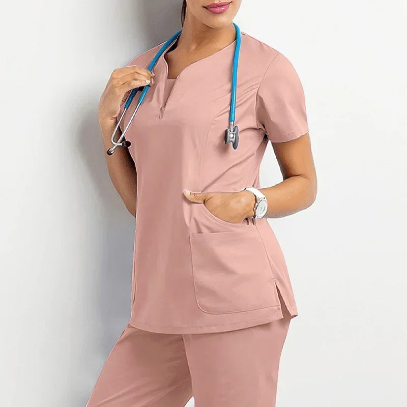 Surgical Uniforms Woman Scrub Set Medical Nurse Scrubs Top + Pants