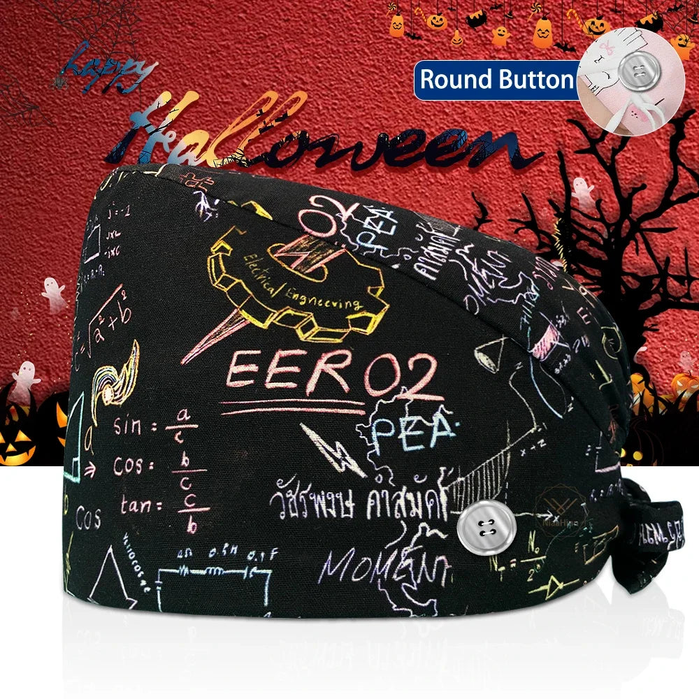 Surgical Skull Printing Scrub Hat