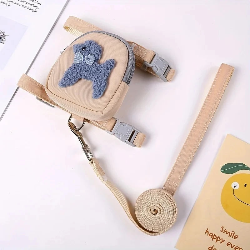 Adjustable Pet Vest with Backpack & Leash