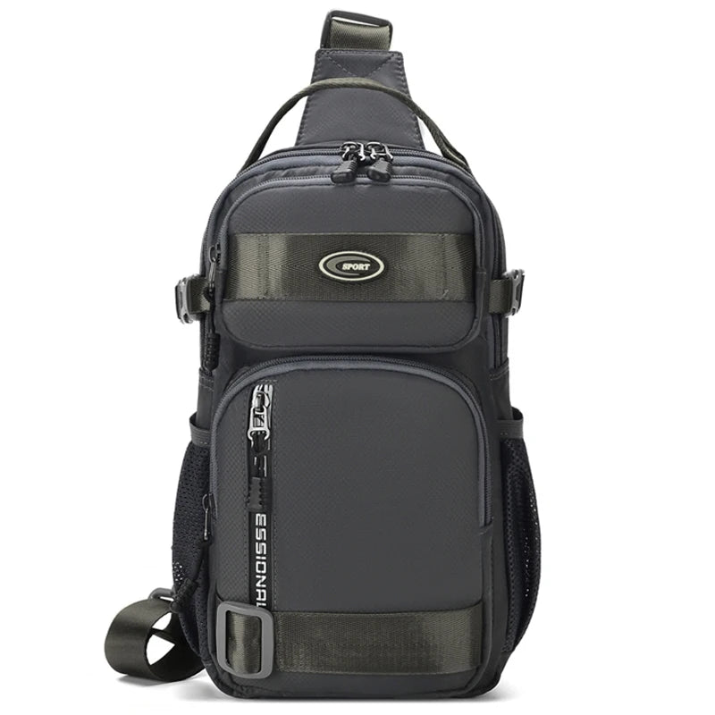 Riding backpack for men, men's chest bag, casual men's single shoulder bag, lightweight and large-capacity crossbody bag