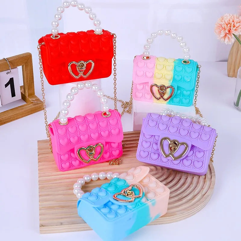 Silicone Love Bubble Pop It Handbag