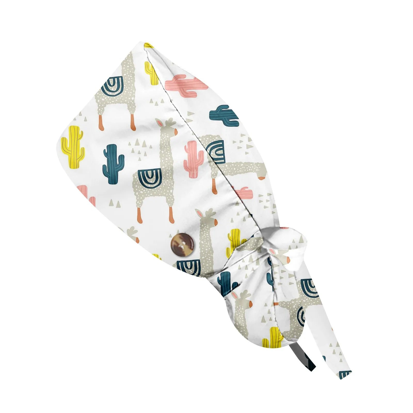 Fashion Cute Little Animals Printed Nurse Hat Casual Women'S Ponytail Hats  Baotou Hat Dustproof Hat Nursing Work Hats