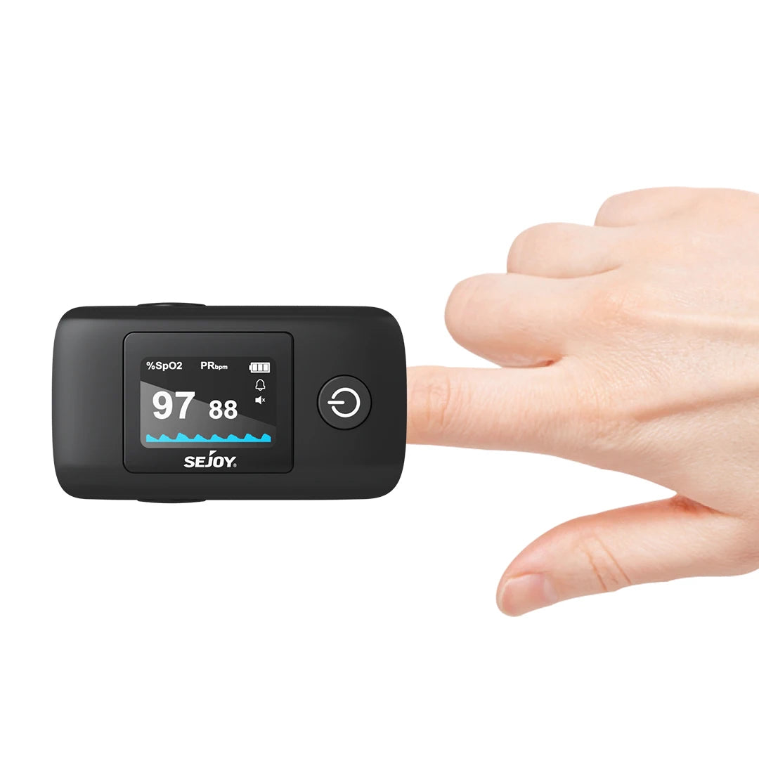 Sejoy Digital Wrist Blood Pressure Monitor & Finger Pulse Oximeter OLED Blood Oxygen Saturation,Heart Rate Meter BP Monitor