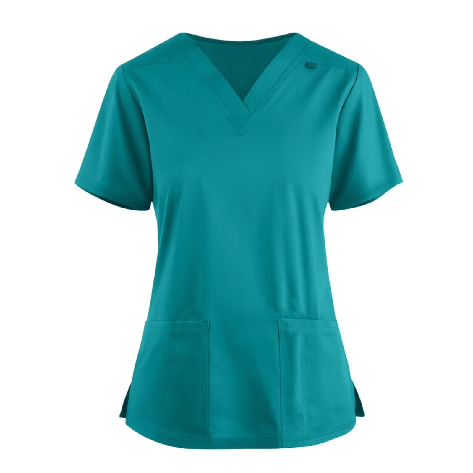 Hospital Scrubs V-Neck Tops Short Sleeve With Pockets