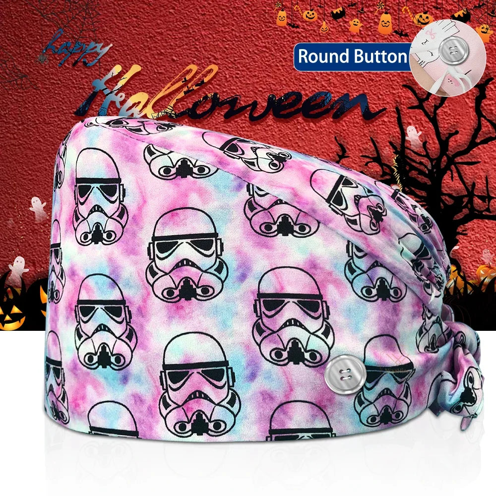 Surgical Skull Printing Scrub Hat