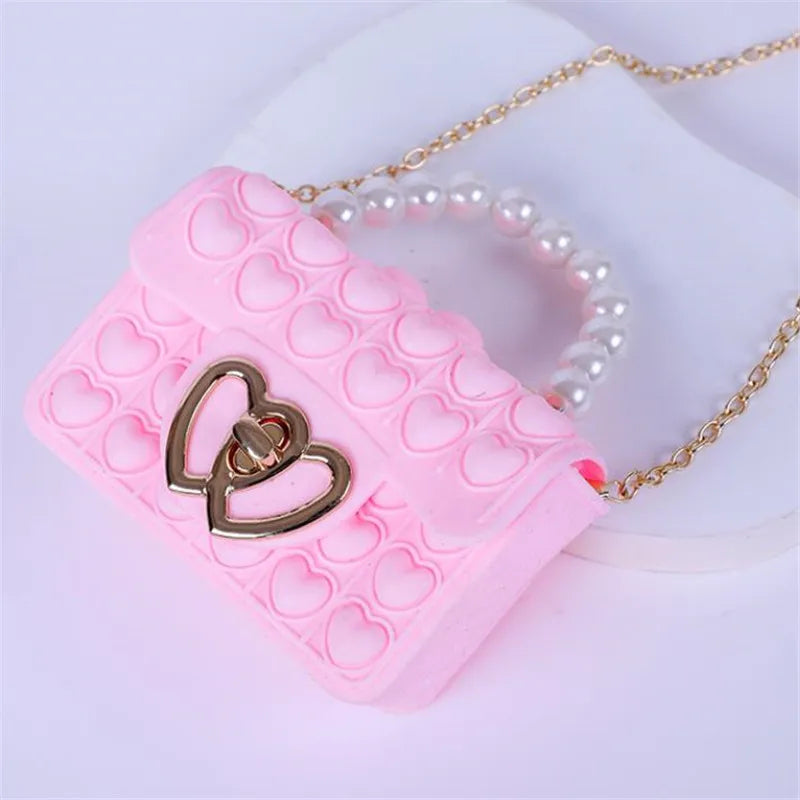 Silicone Love Bubble Pop It Handbag
