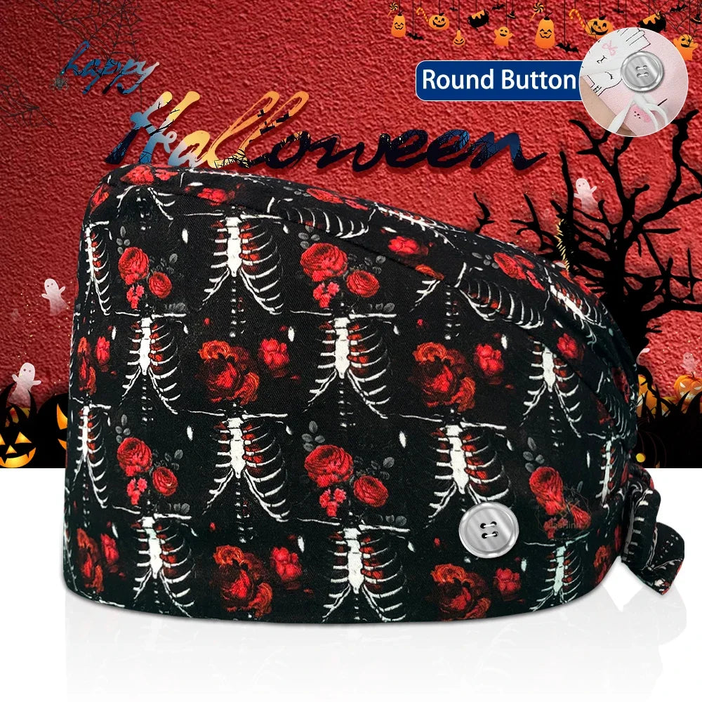 Surgical Skull Printing Scrub Hat