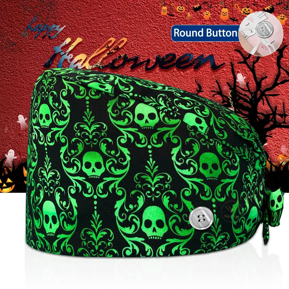 Surgical Skull Printing Scrub Hat