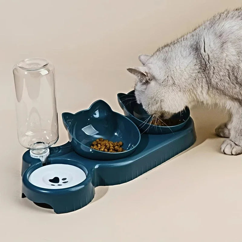 Smart Pet Feeder & Gravity Waterer with Tilted Bowls