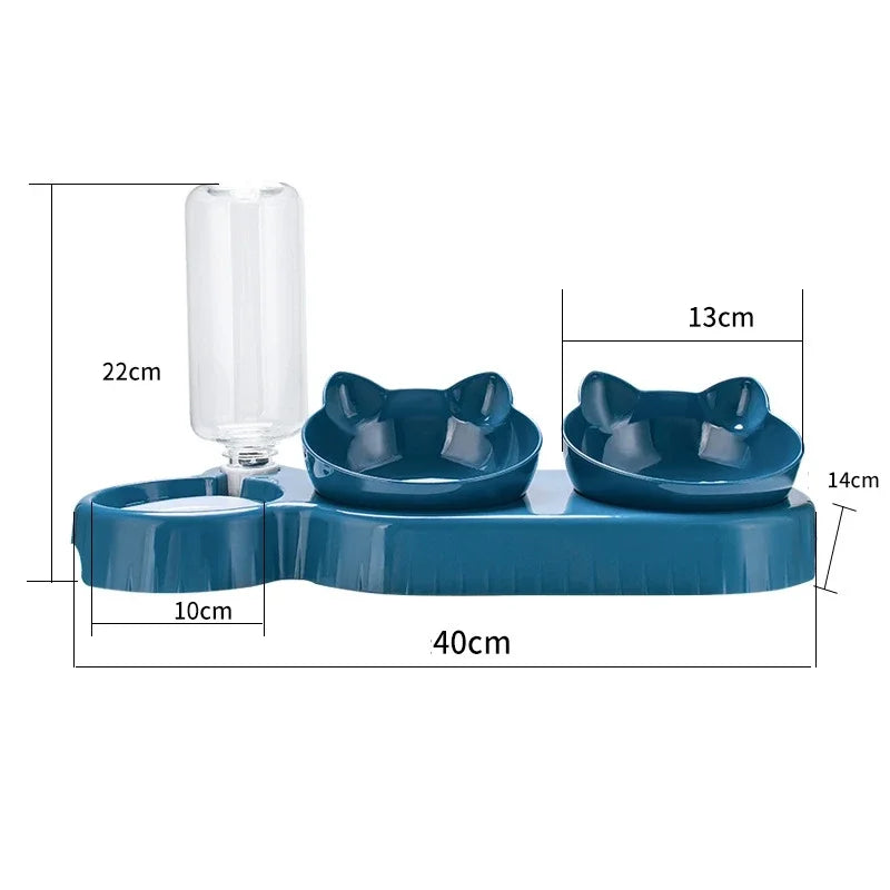 Smart Pet Feeder & Gravity Waterer with Tilted Bowls