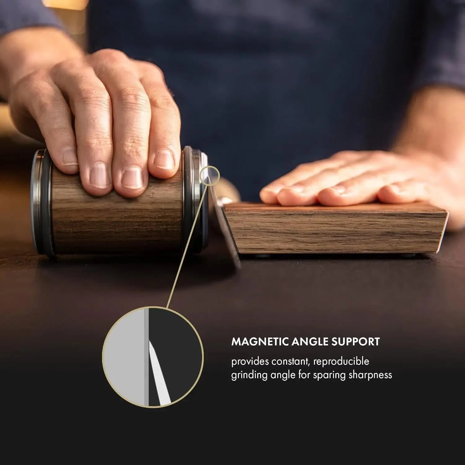 Rolling Knife Sharpener with Magnetic Holder