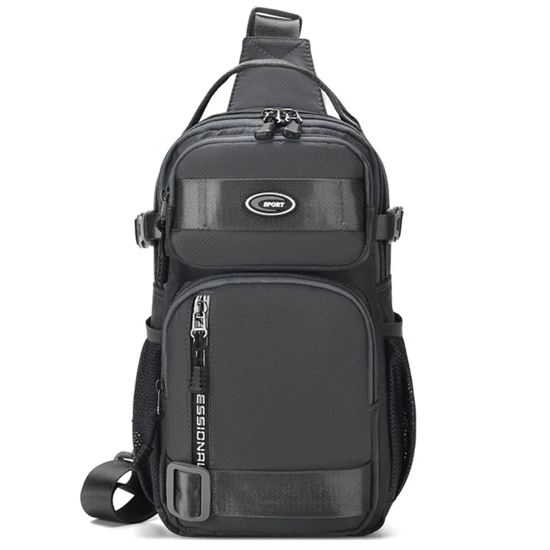 Riding backpack for men, men's chest bag, casual men's single shoulder bag, lightweight and large-capacity crossbody bag
