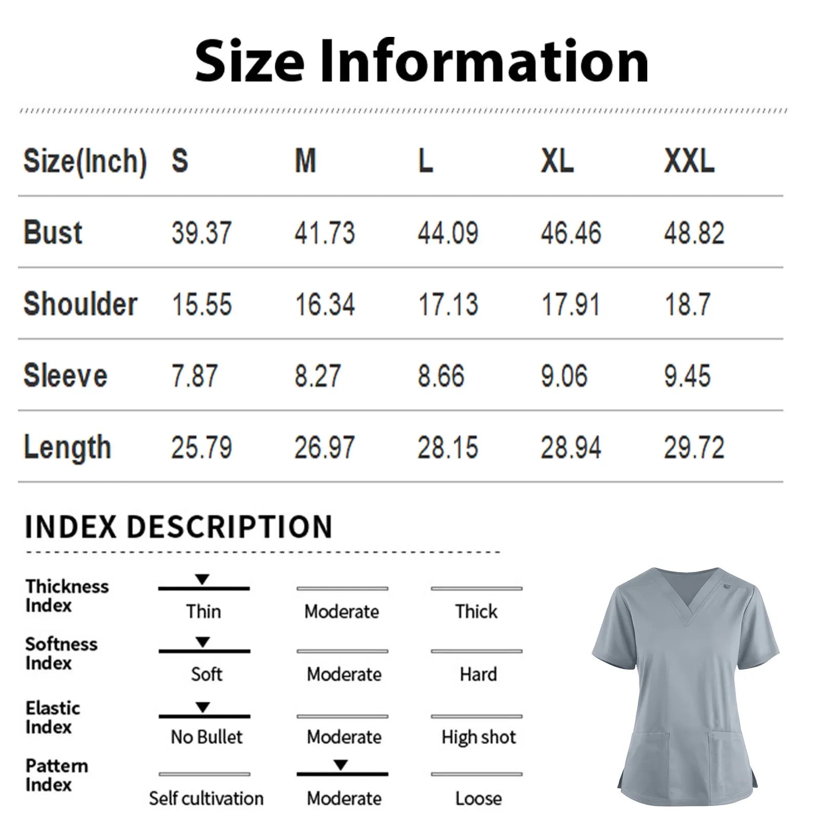 Hospital Scrubs V-Neck Tops Short Sleeve With Pockets