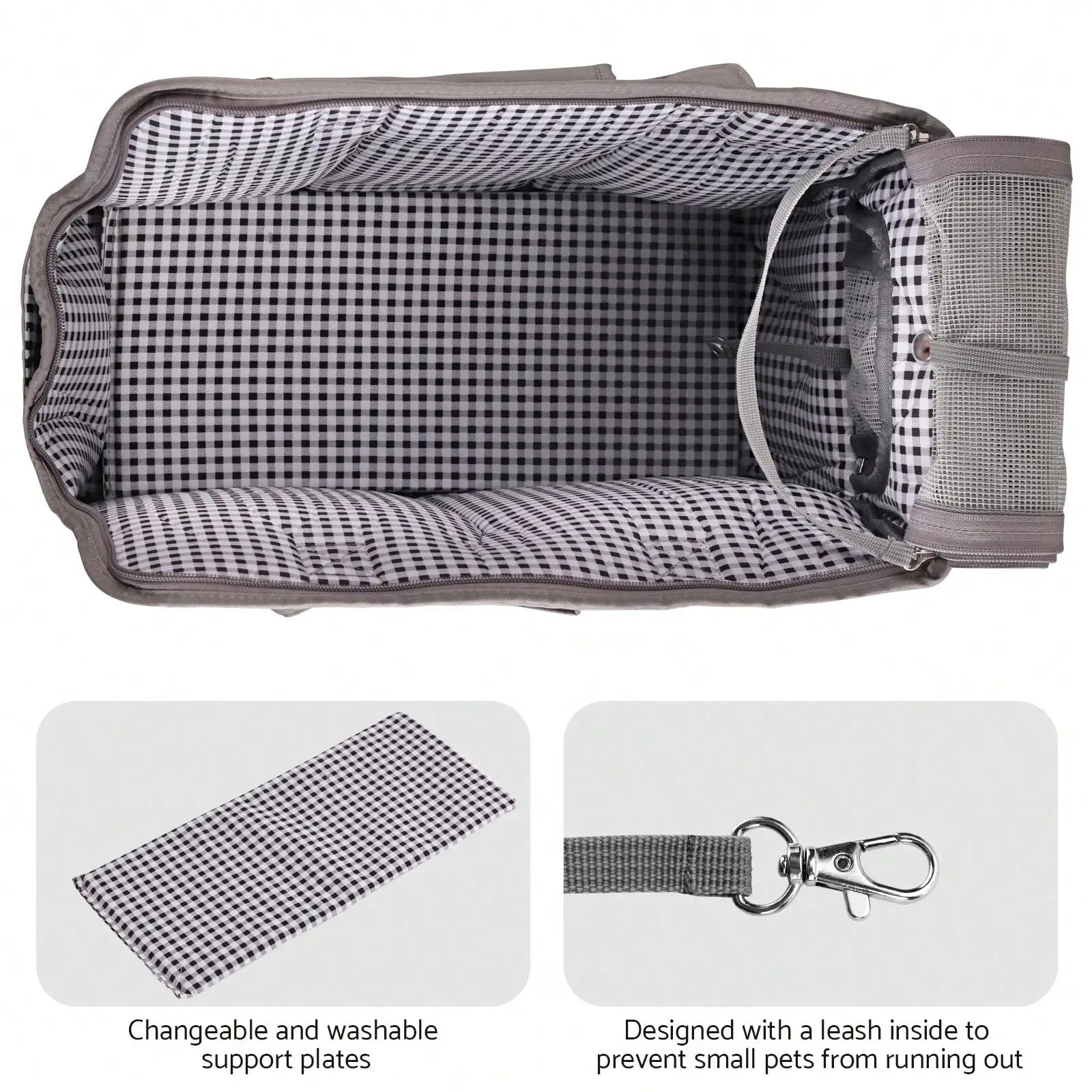 Removable Dark Gray Pet Carrying Handbag