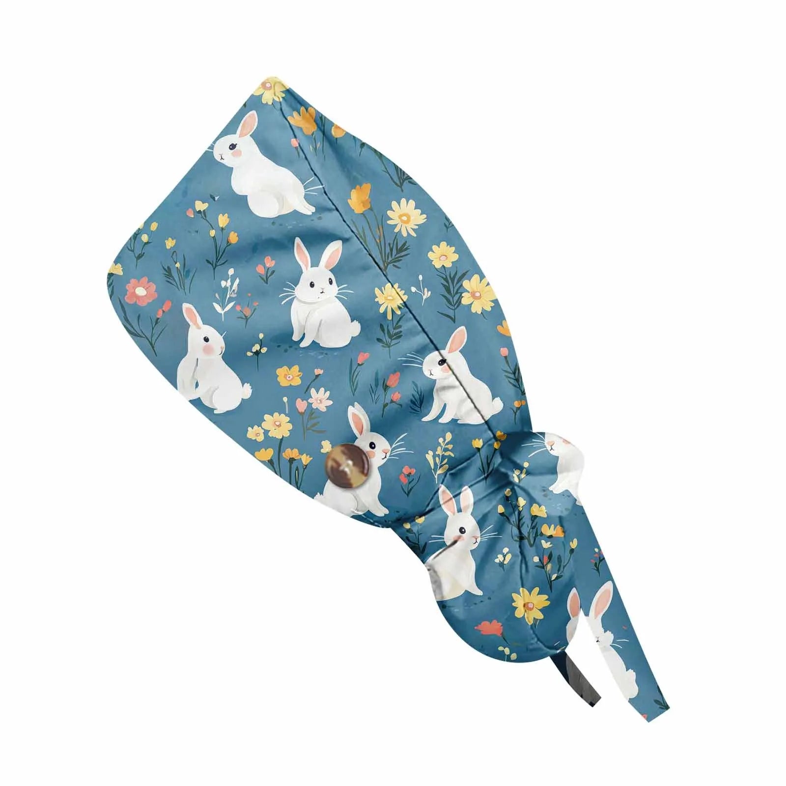 Fashion Easter Printed Nurse Hat Casual Women'S Ponytail Hats Washing Hats Baotou Hat Dustproof Hat Nursing Work Hats