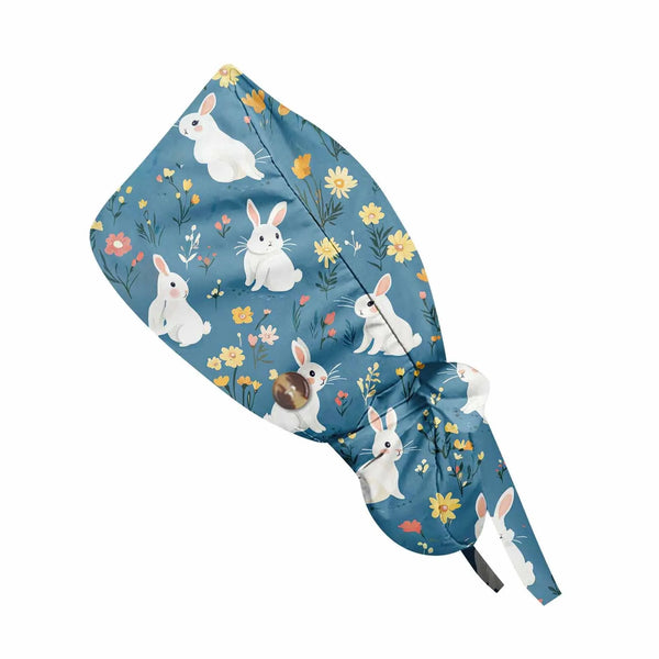 Fashion Easter Printed Nurse Hat Casual Women'S Ponytail Hats Washing Hats Baotou Hat Dustproof Hat Nursing Work Hats