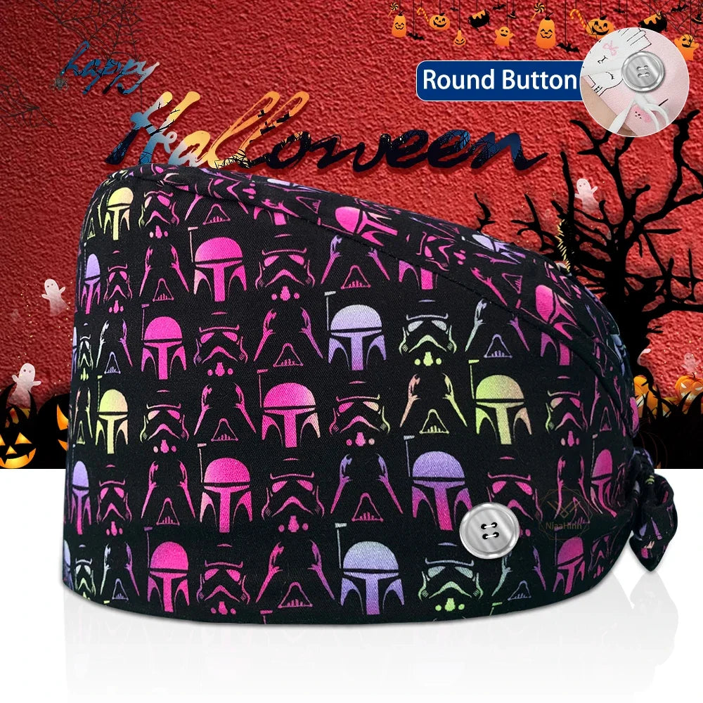 Surgical Skull Printing Scrub Hat